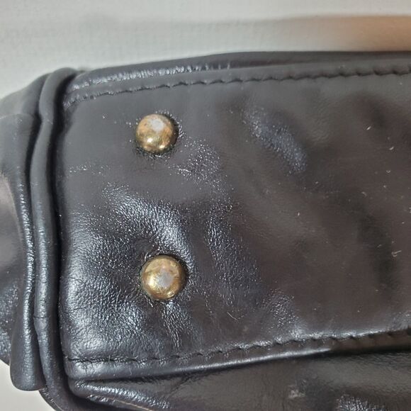 Vintage SAS Women Bag Black Leather 14" X 9" Adjustable Shoulder Crossbody Strap - Picture 14 of 14